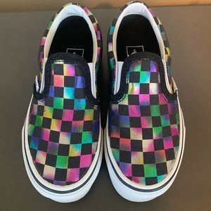 VANS Iridescent Check Slip-On Toddler Size 11.5